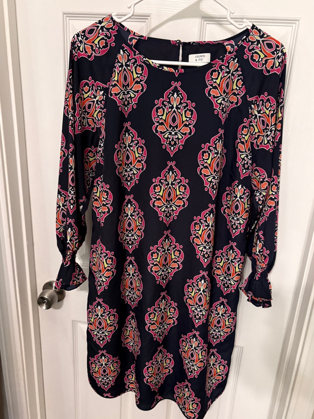 Women’s Navy Printed Dress - Pink & Orange Floral. Crown & Ivy